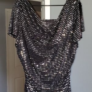 Silver Sequin Top
